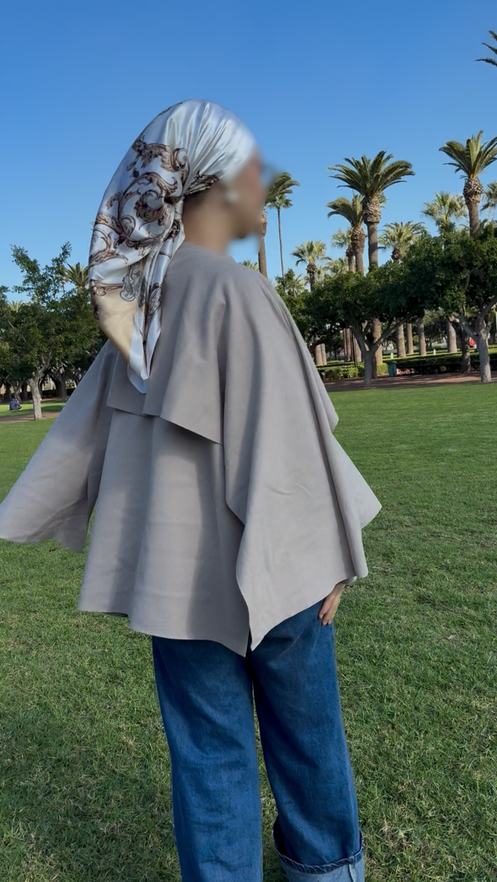 Cape Minimaliste à Col Drapé Pour Hiver